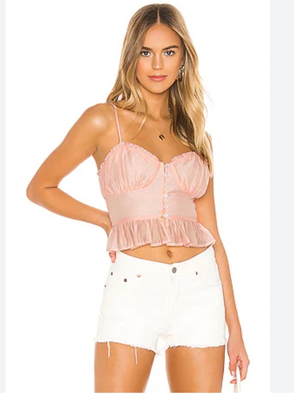 Privacy Please Pink Dainty Girly Tank Top- Size XS